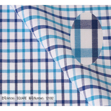 tela azul 100 del paño del paño de tela del algodón del control para los hombres de la camisa